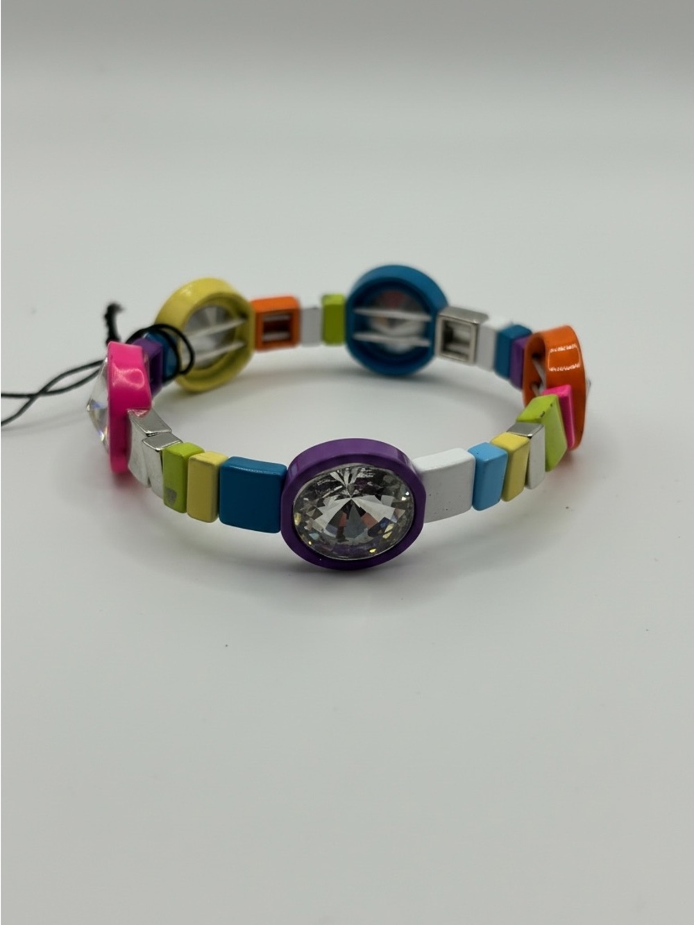 Crystal Bracelet Rainbow Geometric Stretch New - Picture 2 of 4